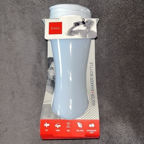 trimr Other - NWT Trimr Water + Protein Shaker Bottle White Sip Straw Chug Spout Clear Active